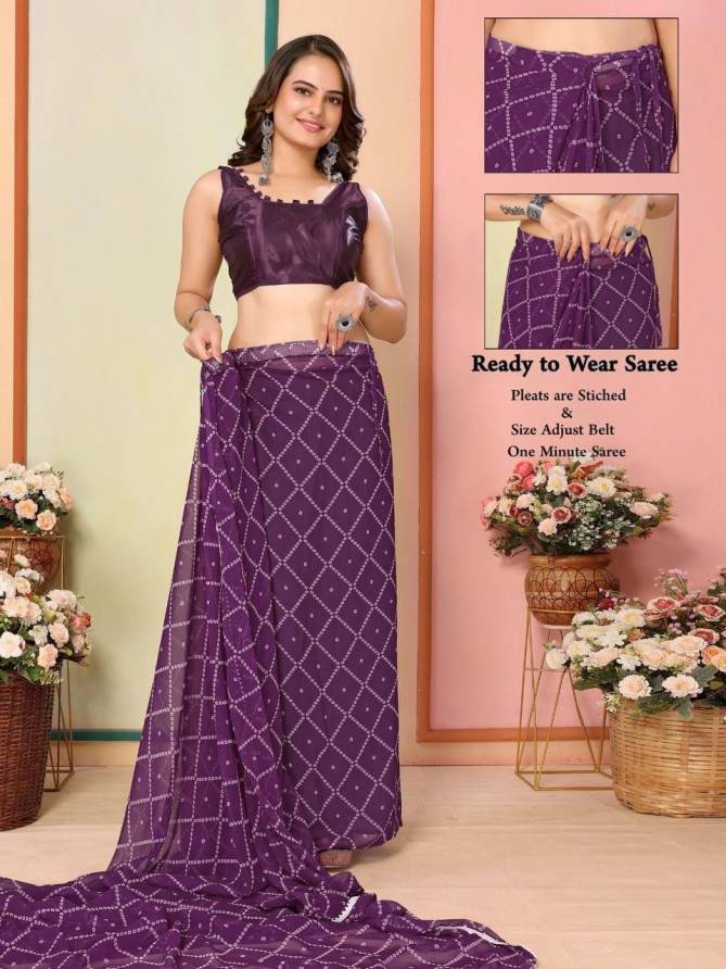 SF 745 Printed Georgette Readymade Sarees Wholesale Price In Surat